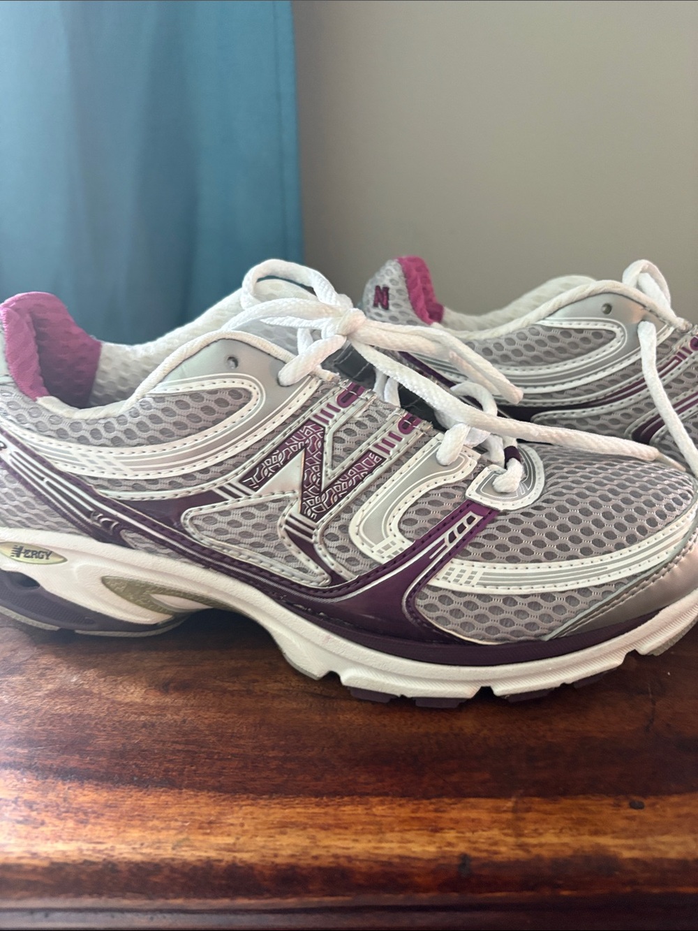 New Balance Women's White and Purple Running Sneakers